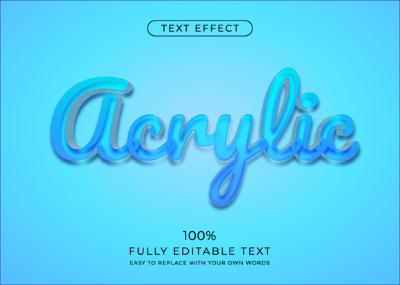 Acrylic Transparent Text Effect.Editable for Adobe Illustrator