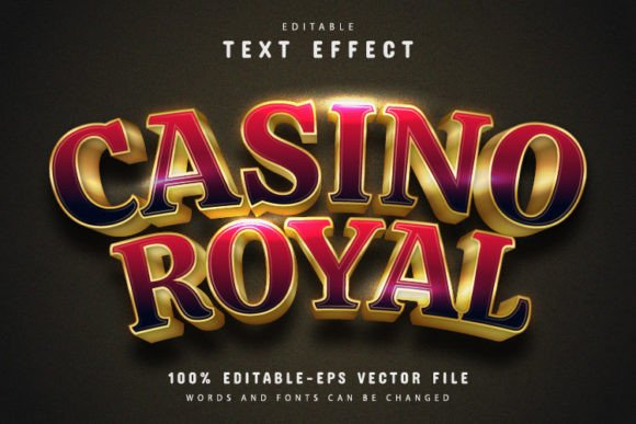 Casino Royal 3D Style Text Effect: A Versatile and Editable Vector Design