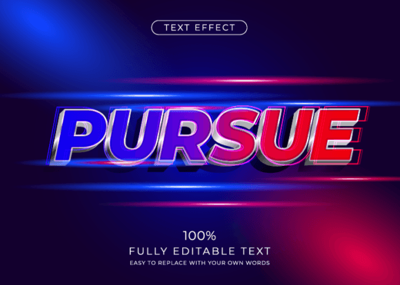 Editable 3D Text Effect with Movement