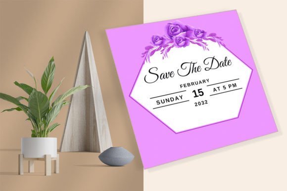 Elevate Your Special Day with a Wedding Ceremony Card with Purple Rose