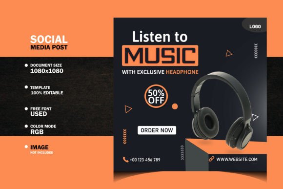 Elevating Audio Branding: The Strategic Power of Headphone Social Media Post Design