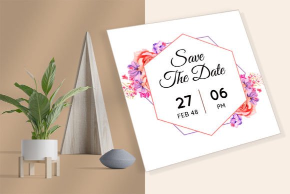 Geometric Rose Florals Wedding Card: A Versatile Design for Celebrations