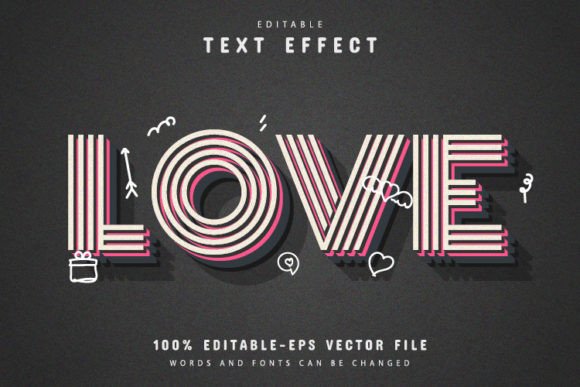Love Retro Vintage Style Text Effect
