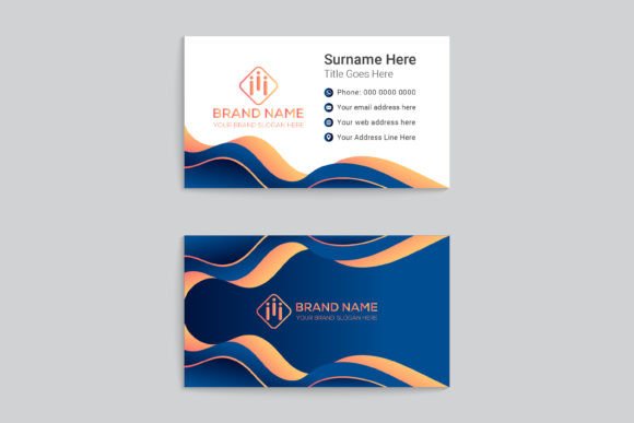 Modern Orange and Blue Business Card
